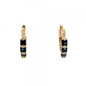 Sapphire and Diamond Hoops