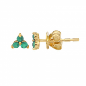Trinity Emerald Stud Earrings
