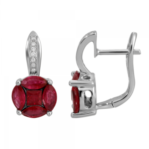 Ruby and Diamond Drop Earrings