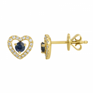 Sapphire and Diamond Stud Earrings