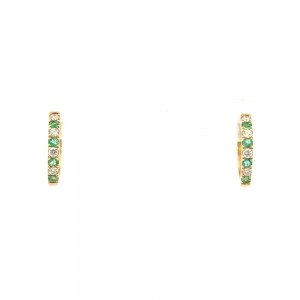 Emerald and Diamond Hoop Earrings