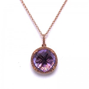 Amethyst & Diamond Pendant