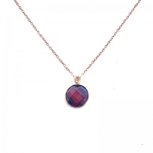 Garnet Pendant With Diamond Accent by Olivia B