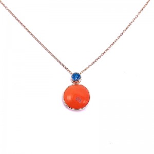 Carnelien & London Topaz Pendant by Olivia B