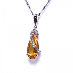 Citrine & Diamond Pendant