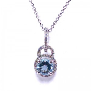 Aquamarine & Diamond Pendant