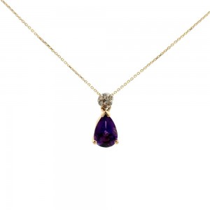 Amethyst and Diamond Pendant