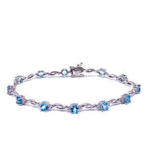 Swiss Topaz & Diamond Bracelet