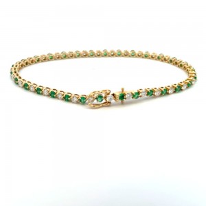 Emerald and Diamond Tennis Bracelet