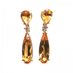 Citrine and Diamond Earrings