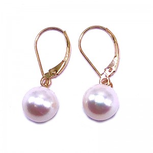 Freshwater Pearl Earrings, 8 - 9 Mm