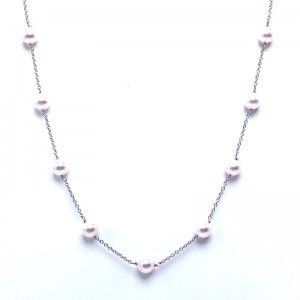 Akoya Pearl Tin Cup Necklace
