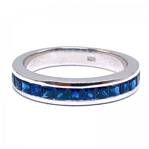 Princess Cut Sapphire Band