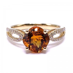 Citrine & Diamond Ring