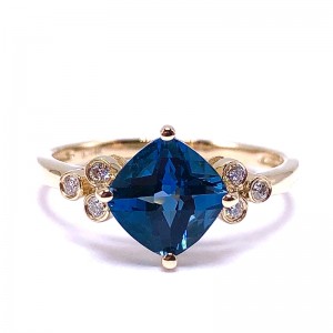 London Topaz & Diamond Ring
