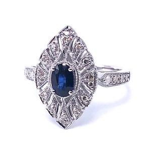 Oval Sapphire & Diamond Ring