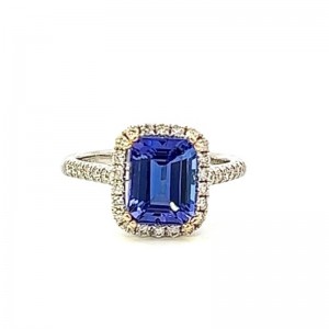 Tanzanite & Diamond Halo Band