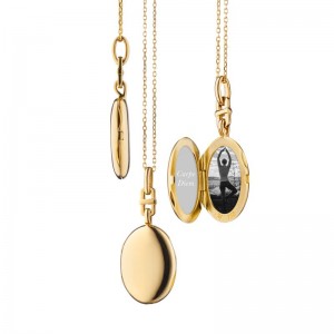 MRK 18K Yellow Gold Slim Oval 'Eve' Locket