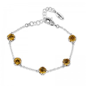 Samuel B. Citrine Station Silver Bracelet