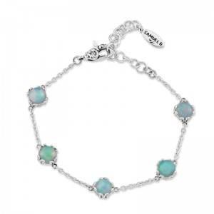 Samuel B.  Opal Station Silver Bracelet