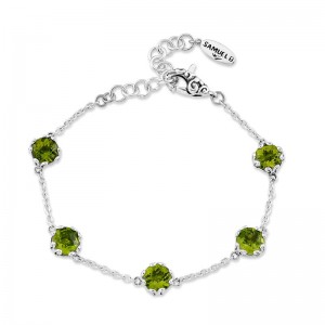 Samuel B. Peridot Station Silver Bracelet