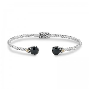 Samuel B.  Black Spinel Twisted Cable Bangle Bracelet