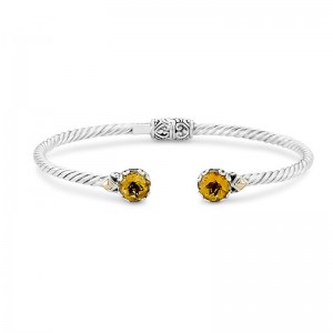 Samuel B. Citrine Twisted Cable Bangle Bracelet