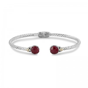 Samuel B.  Ruby Twisted Cable Bangle Bracelet
