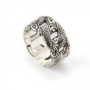 Sterling Silver Balinese Link Design Ring