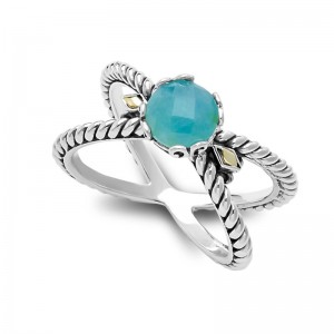 Samuel B.  Aquamarine Birthstone X  Ring
