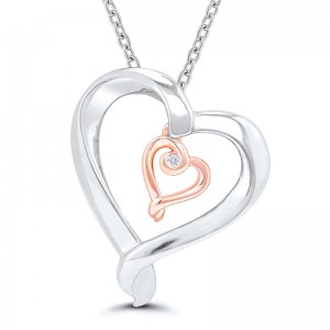 Sterling Silver Double Heart Pendant