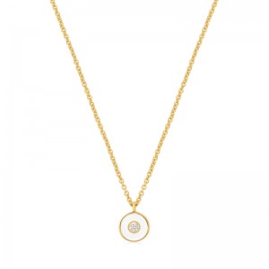 Ania Haie Yellow  White Enamel Disc Necklace