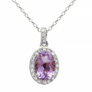 Amethyst & Diamond Pendant