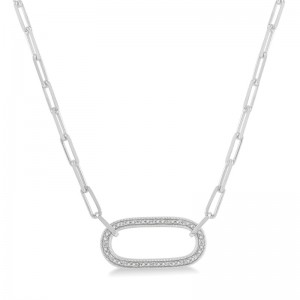 Diamond Paper Clip Necklace