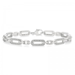 Diamond Paper Clip Bracelet