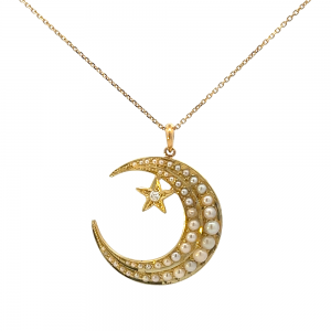 Estate Cresent Moon Pendant