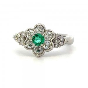 Estate Emerald & Diamond Ring