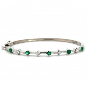 Estate Emerald and Diamond Bangle