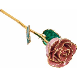 24K Mauve Sparkle Rose