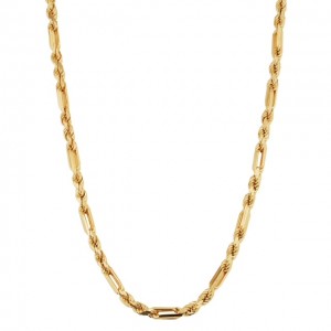 Semisolid Baguette-Rope Chain