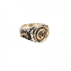 Small Dragon Coin Ring  by Keith Jack