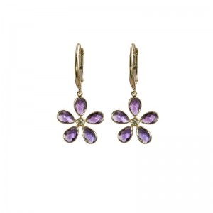 Amethyst Flower Earrings