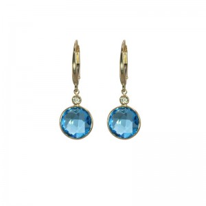Round Swiss Topaz Earrings by Olivia B
