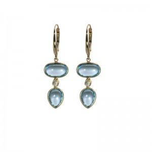 Oval & Pear Swiss Topaz Earrings by Olivia B