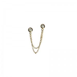 Double Post Single Diamond Earring by Olivia B