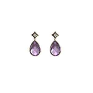 Amethyst and Diamond Earrings