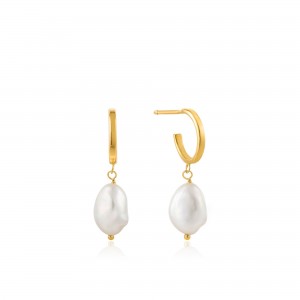 Ania Haie Pearl Hoop Earrings