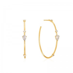 Ania Haie Gold Midnight Hoop Earrings In Sterling Silver
