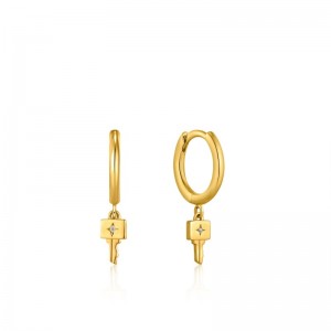 Ania Haie Key Huggie Hoop Earrings