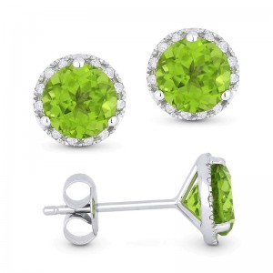 Peridot & Diamond Earrings